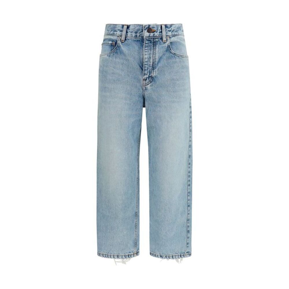 Balenciaga Blue Cotton Cropped Women's Jeans